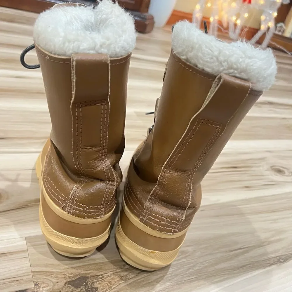 Sorel Manitou Leather and Wool Blend Inserts Winter Duck Boots Men’s 6